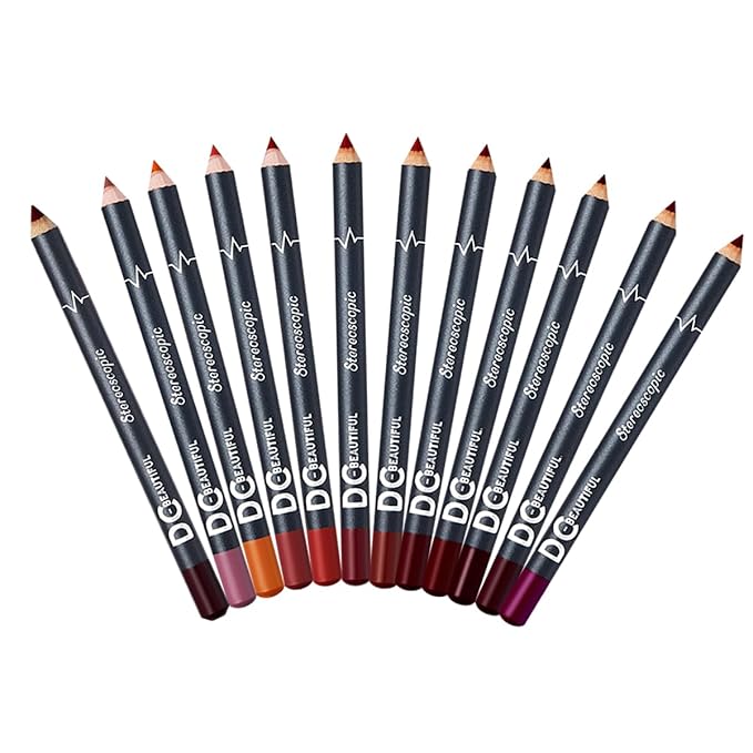 DC-BEAUTIFUL 12Pcs Lot Set 12 Colors Lip Line