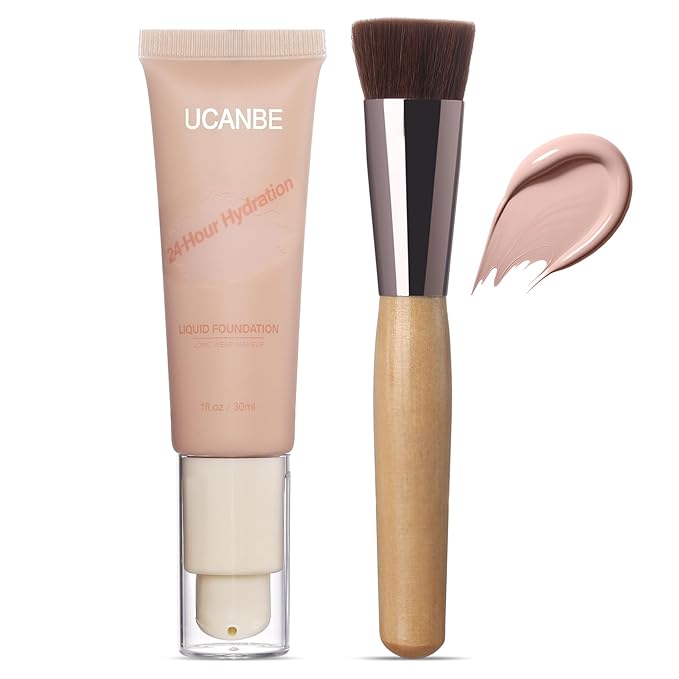 UCANBE Matte Liquid Foundation with Brush, Serum Foundation fl. oz.