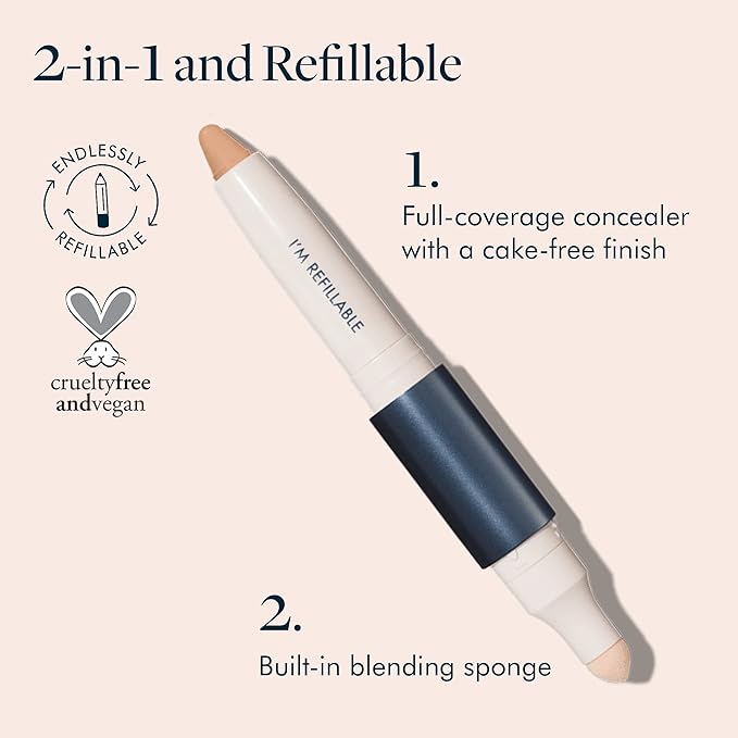 Trestique Concealer Crayon, Refillable Makeup Concealer With Built-In