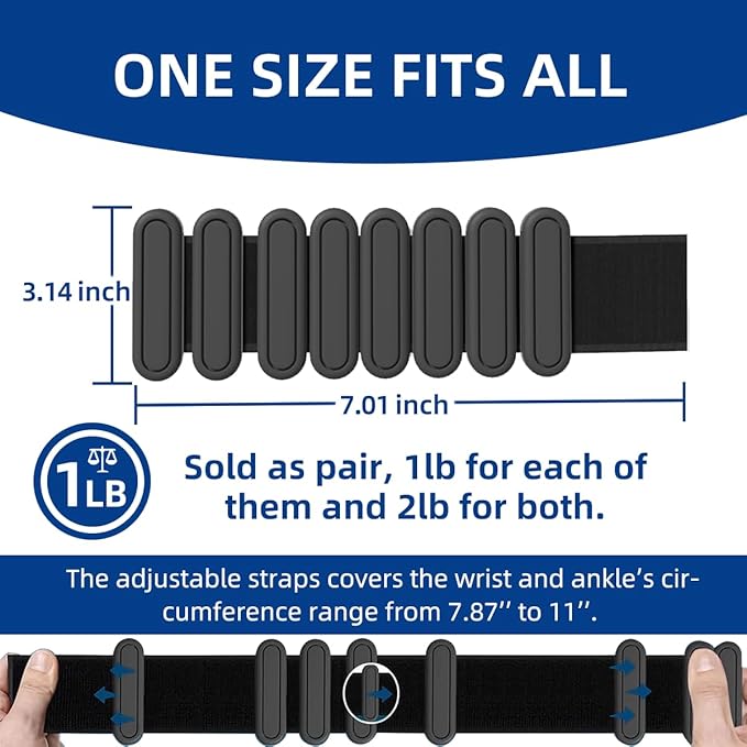 GLEAP Wearable Ankle & Wrist Weights for Women 2LB Silicone 2(1LB Each),