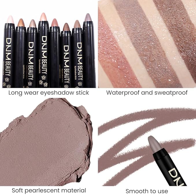 evpct Stone Matte Cream Eye Shadow Brightener Sticks Set for Eyes, Stone Matte Pencil Eye shadow Applicator Stick Pen Palette Makeup Waterproof sombras en crema para ojos 22#