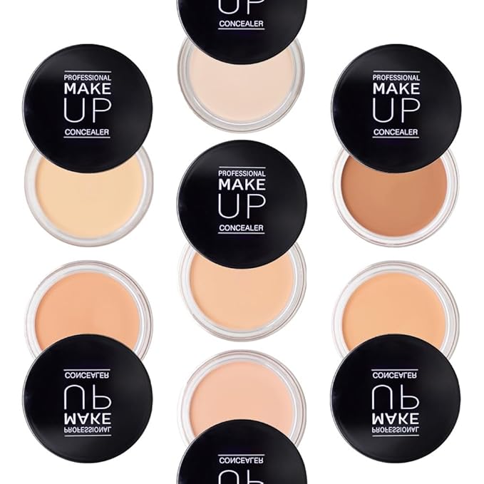 Pot Concealer with Makeup Brush Set,Tattoo Color Correcting (05-MEDIUM HONEY)