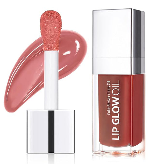 Lip Glow Oil-Moisturizing Lip Gloss -Hydrating Lip Glow Oil Long Lasting Waterproof Lip Tint Set Lip Stain(ROSE)