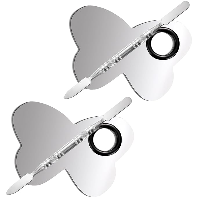 2 Pcs Stainless Makeup Mixing Palette,Tool for Mixing
