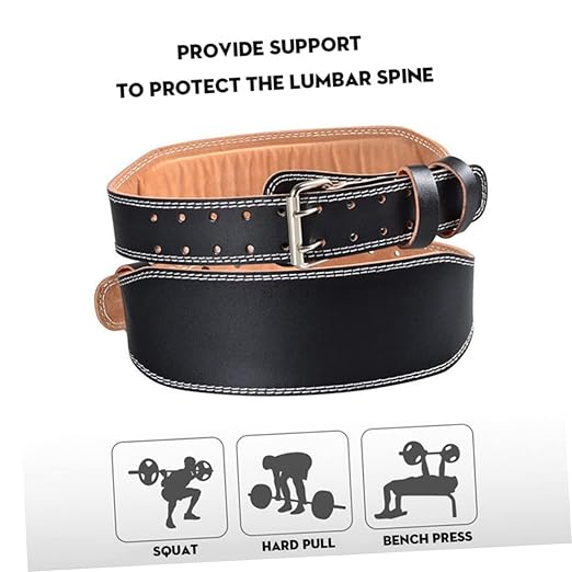 GLEAVI Men's Leather Belts Exercise Belt Powerlifting Belts