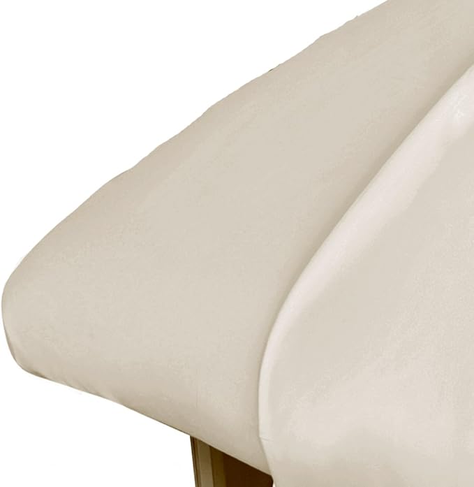 ForPro Premium Microfiber Massage Fitted Sheet - Natural - Ultra-Light - Stain and Wrinkle Resistant - for Massage Tables and Spas - 36" W x 77" L x 7" H