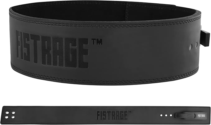 FISTRAGE Lever Buckle Weight Lifting Leather Black Belt