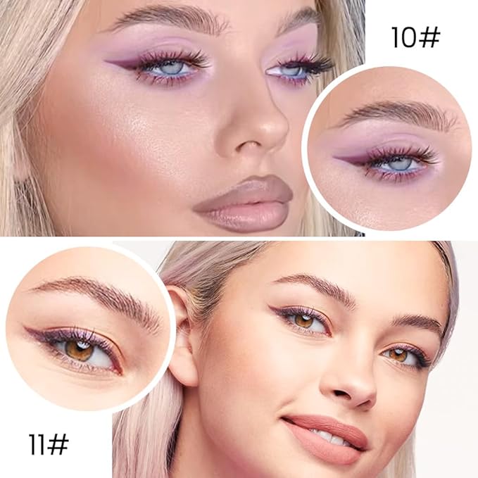 Kaely 2Pcs Light Dark Purple Gel Eyeliner Pencil, Color Colored Violet Eye Liner Waterproof Smudge Proof, Gothic Halloween Makeup, Face Paint Eye Black Stick, delineadores de colores para ojos