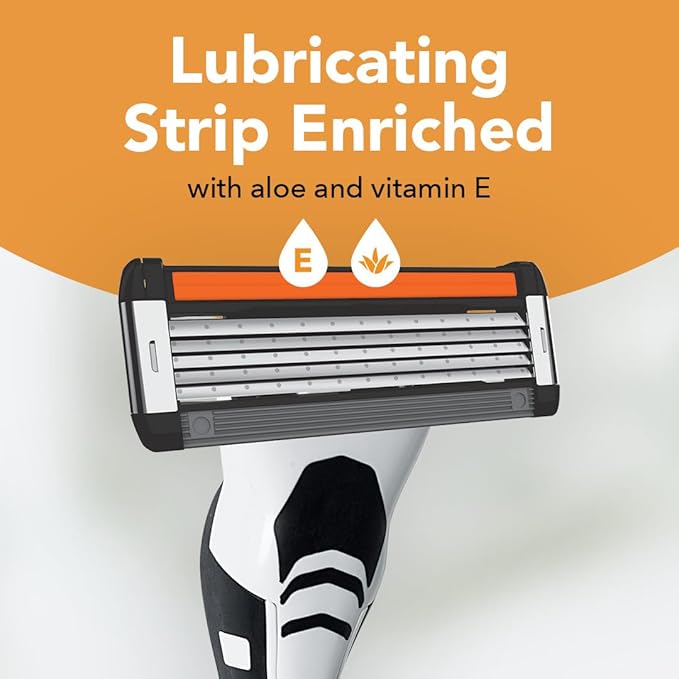 BIC Flex 5 Refillable Men's Razor, Ideal Head Shavers for Bald Men, 12 Refill Cartridges, 5 Blade Razors for a Close Shave