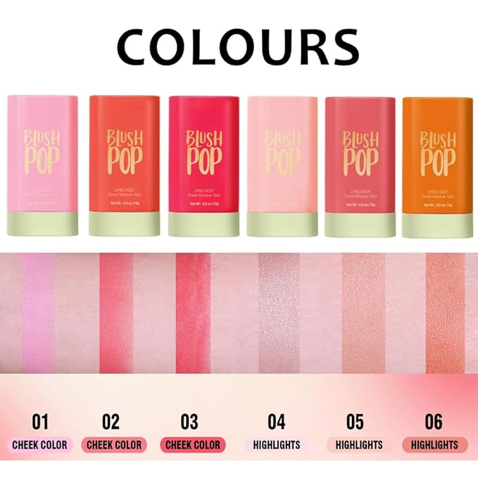 Soft Creamy Highlighter Blush Stick, Silky Smooth Shimmer