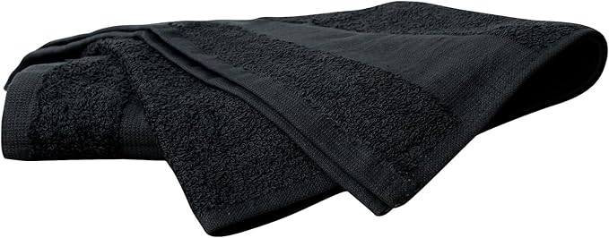 ForPro Premium Bleach Tough Salon Towels, Black, 100% Cotton, Bleach-Proof Towels, Stain Resistant, 16” W x 27” L, 12-Count