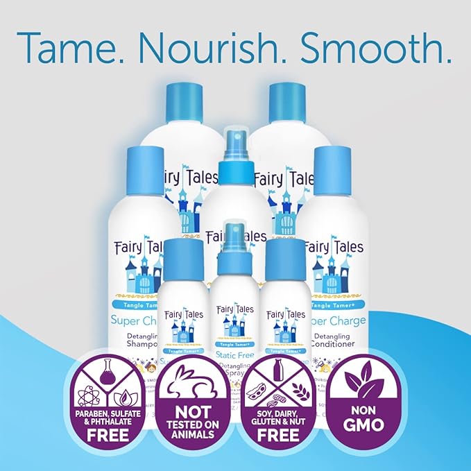 Fairy Tales Tangle Tamer Super Charge - Detangling Conditioner for Kids - Paraben Free, Sulfate Free, Gluten Free, Nut Free- 32 oz (2 Pack)