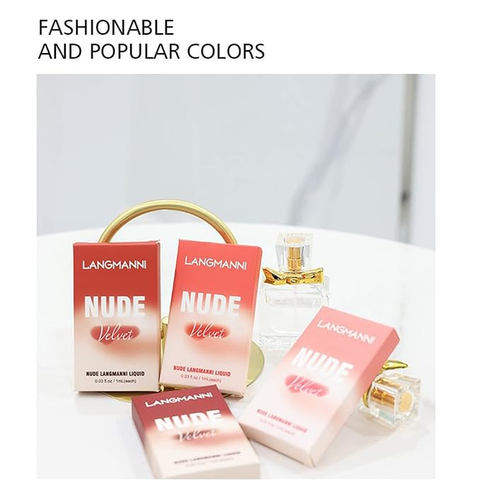 Mini Matte Lip Glaze Set, 16Pcs Liquid Lip Gloss with Gift Box, Rose Nude Red Lip Gloss Lip Stain Long Lasting Waterproof Non-Stick Lip Make Up Gift Set for Mum, Wife and Daughter