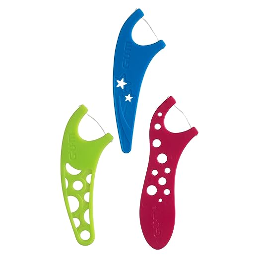 GUM Crayola Kids Flossers with Fluoride - Designed for Little Hands - Fun Grape Flavor - Easy to Use Kids Floss Picks for Children Ages 3+, 75 Count (Pack of 6)