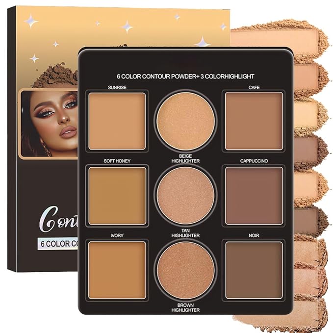 Professional Light Medium Brown Contour Highlight Palette,Multiple Full