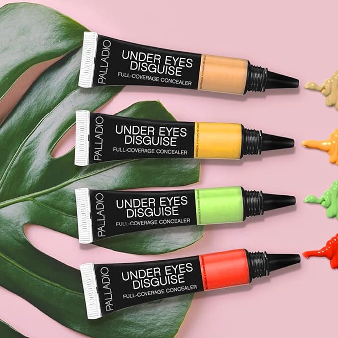 Palladio Full Coverage Concealer, Under Eyes Disguise, Creamy Brush, Mocha