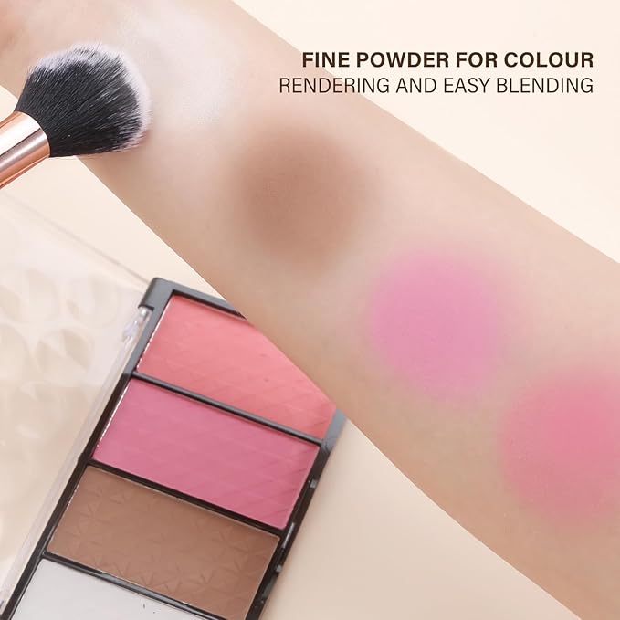 Contour Highlighter Blush Powder Makeup Palette, 4 Colors