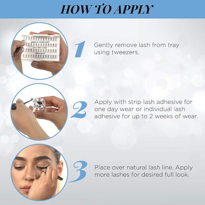 Ardell False Eyelashes Long Black, DIY Lash Clusters, Eyelash Extension Kit, 4 Pack