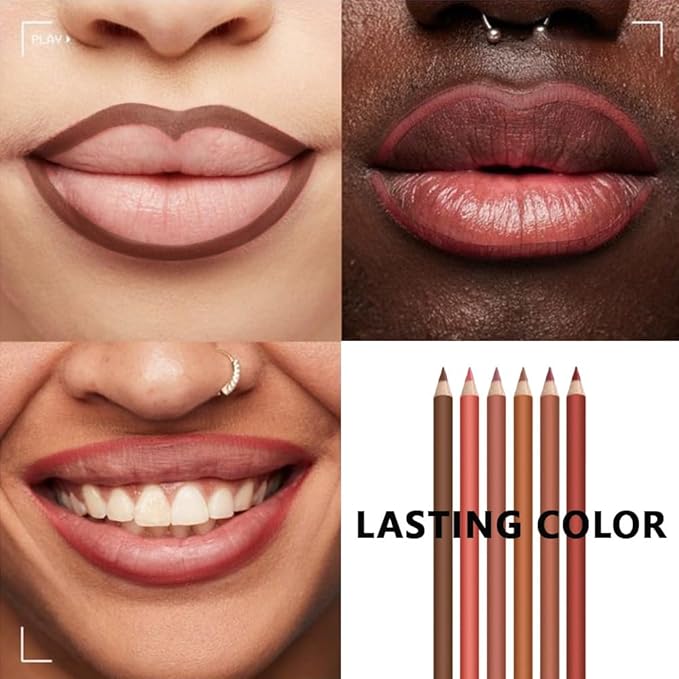 6-Color Velvet Matte Lipstick Pencils Pack for Lips Makeup, Ultra Smooth Creamy Hydrating, Long-Lasting High lmpact Color Soft Finish, Moisturized Lips (6Pcs Matte Lip pencils Set-B, Pack of 1)