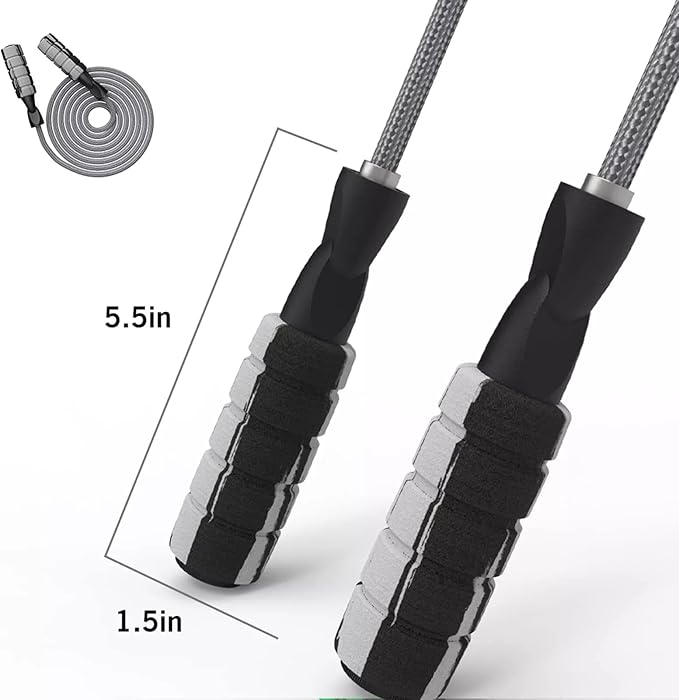 FITMYFAVO Jump Rope Cotton Adjustable Skipping Weighted jumprope