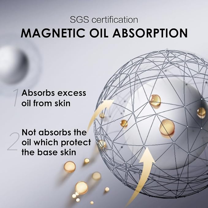 Oil Control Face Pressed Powder Compact, 24H Longlasting skin () 0.28Oz