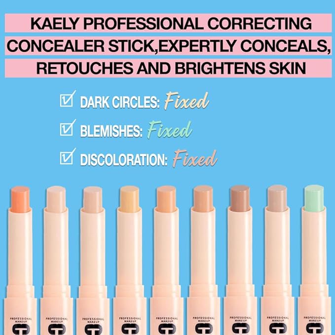 Kaely 2Pcs PROFESSIONAL MAKEUP Correcting Concealer Stick,Medium Coverage