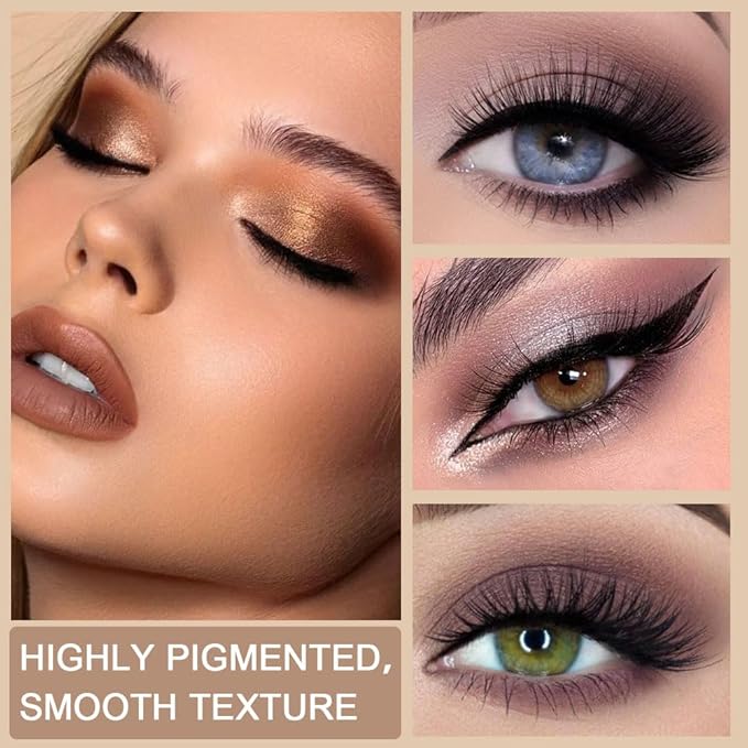 9 Colors Nude Eyeshadow Palette Makeup,Taupe Bronze Brown Matte Cream Eye Shadow,High Pigmented Natural Neutral Eyeshadow Palette Nude,Naturing-Looking Long Lasting Waterproof Blendable