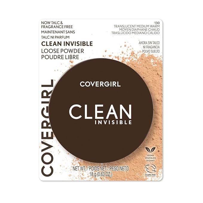 COVERGIRL Clean Invisible Loose Powder Vegan Setting Powder Translucent Medium 20g