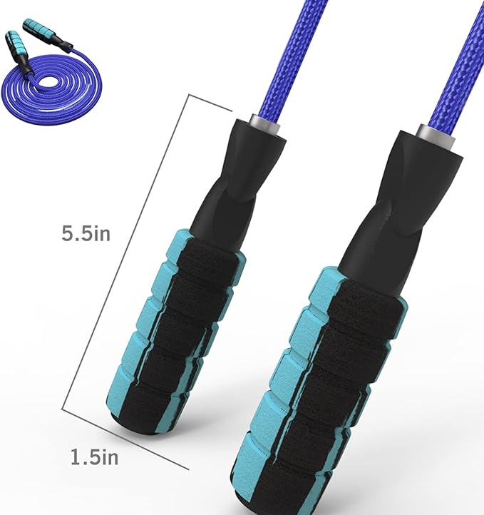 FITMYFAVO Jump Rope Cotton Adjustable Skipping Weighted jumprope