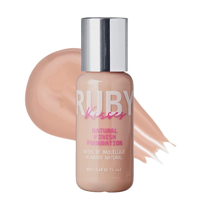 Ruby Kisses Liquid Foundation Medium Coverage, Lightweight, Natural
