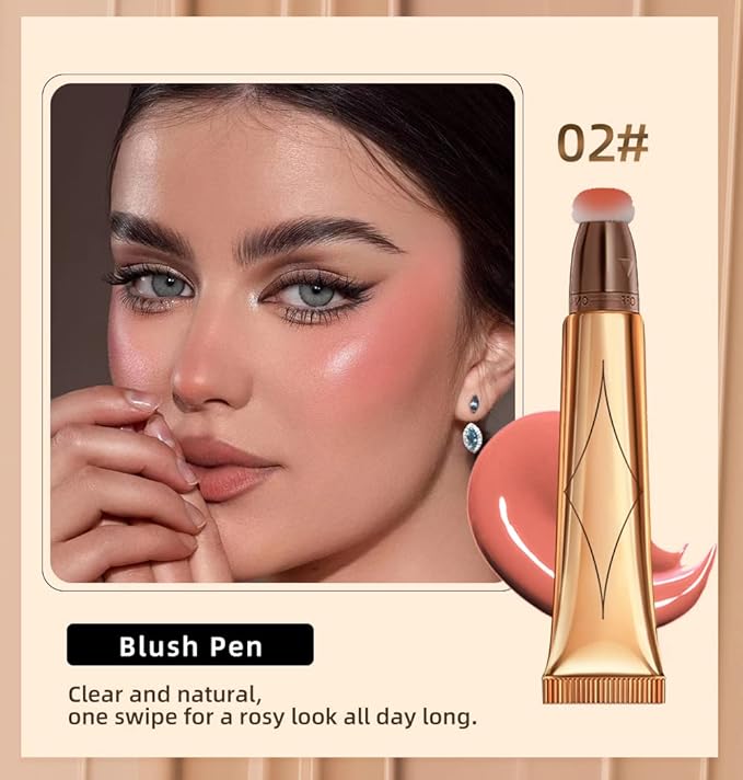 Liquid Blush Beauty Wand, Face Concealer Contouring With Peach Pink)