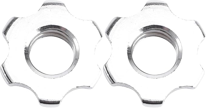 Garneck 2pcs Standard Barbell Spin-Lock Collars Screw Clamps 1 inch(Silver)