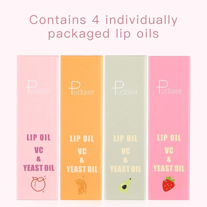 Pudaier Hydrating Lip Oil, Fruit Extract Lip Oil Hydrating