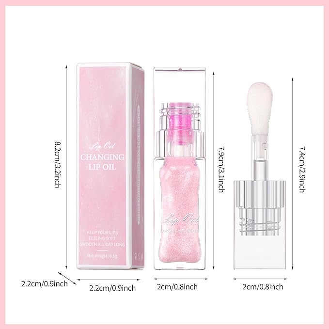 Erinde 2PCS Magic Color Changing Lip Oil, Moisturizing Lip