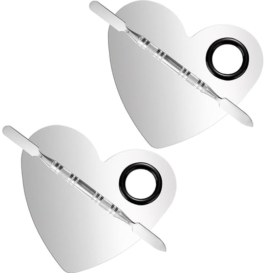 2 Pcs Stainless Makeup Mixing Palette,Tool for Mixing
