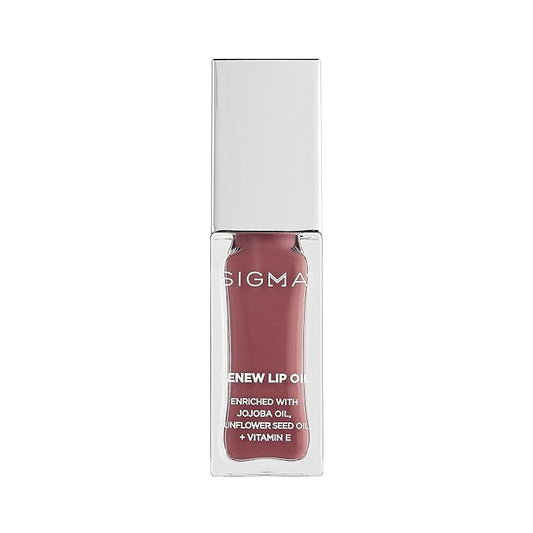 Sigma Beauty Renew Lip Oil – Tinted Lip Oil with Luxurious High-Shine Color & Long Lasting Hydration for Soft, Supple Lips, Non Sticky Lip Oil w/Nourishing Antioxidants (All Heart, Berry Mauve Sheen)