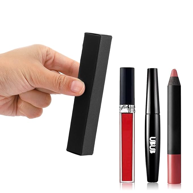 TOPZEA 118 Pack Lip Gloss Packaging Boxes, Kraft Paper Empty Lipgloss Packaging Cases Bulk Black Wrapping Box for Essential Oil, Mascara Tube, Perfume Sample, Small Business