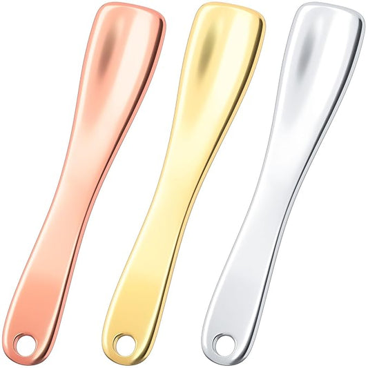 3 Pcs Facial Spatula Sticks Mini Metal Makeup