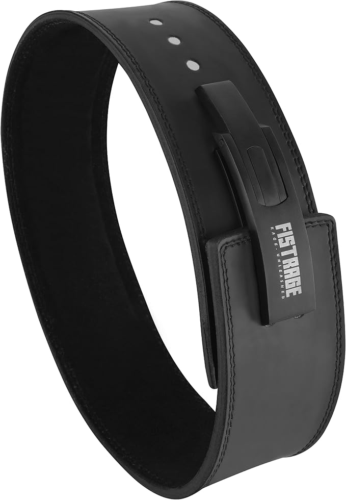 FISTRAGE Lever Buckle Weight Lifting Leather Black Belt