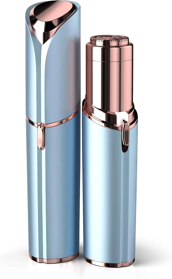 Facial Hair Remover for Women - as Seen on TV Painless Face Shaver - Electric Hair Removal Device for Face Lips Peach Fuzz with Light (Blue)