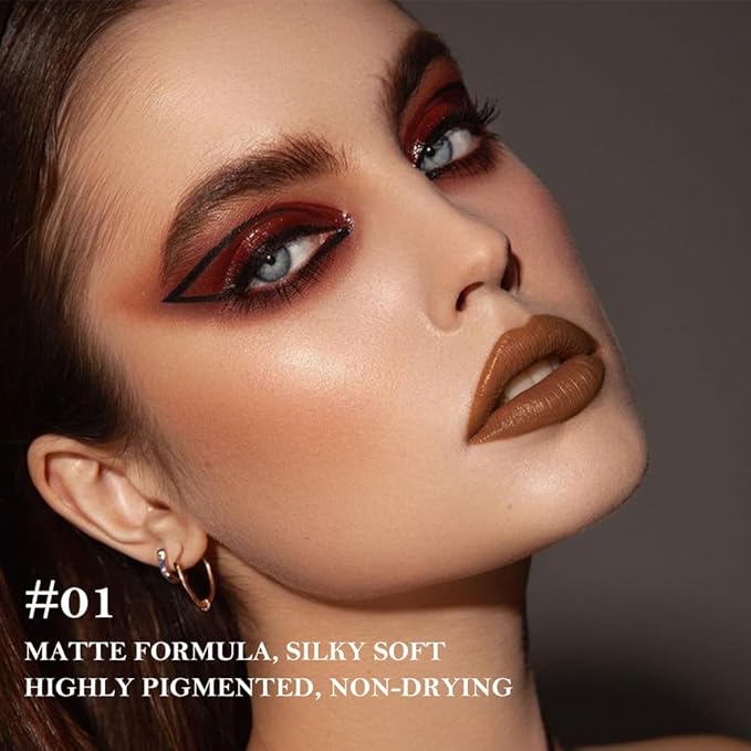 3Pcs Gradient Matte Lipstick Crayon Lip Liner pencil, Flawless Contour Gradual Ombre Effect lip Pencil, Lipstick for Women Long Lasting Waterproof Smudge Proof Lipstick Pencil 01#+04#+05#