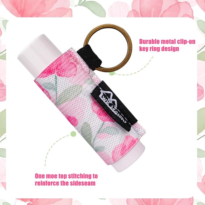 WK IEASON 8PCS Lip Balm Holder Keychain Bulk Gloss