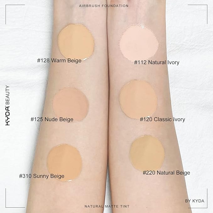 KYDA AirBrush Foundation Spray, Silky Foundation Mist Makeup, Sunny Beige
