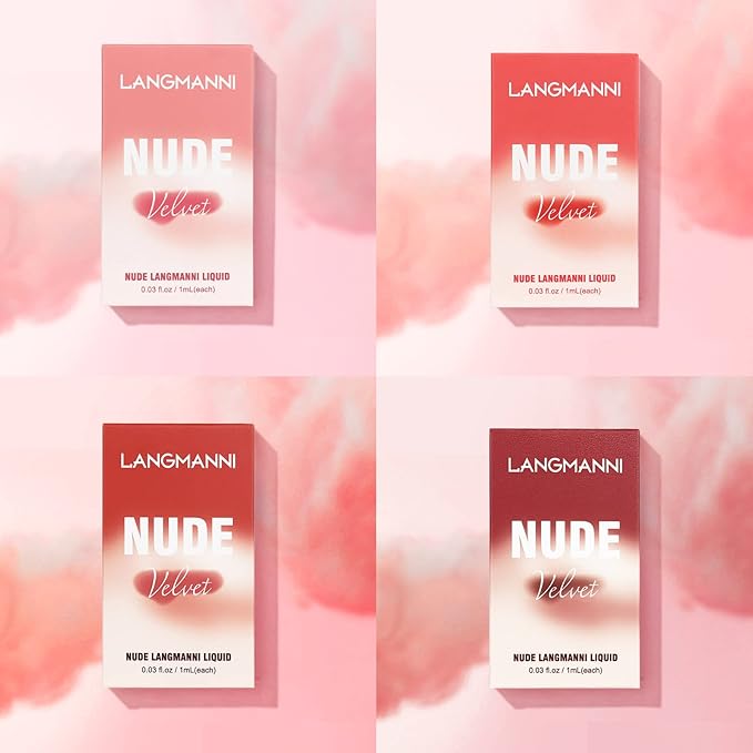 Mini Matte Lip Glaze Set, 16Pcs Liquid Lip Gloss with Gift Box, Rose Nude Red Lip Gloss Lip Stain Long Lasting Waterproof Non-Stick Lip Make Up Gift Set for Mum, Wife and Daughter