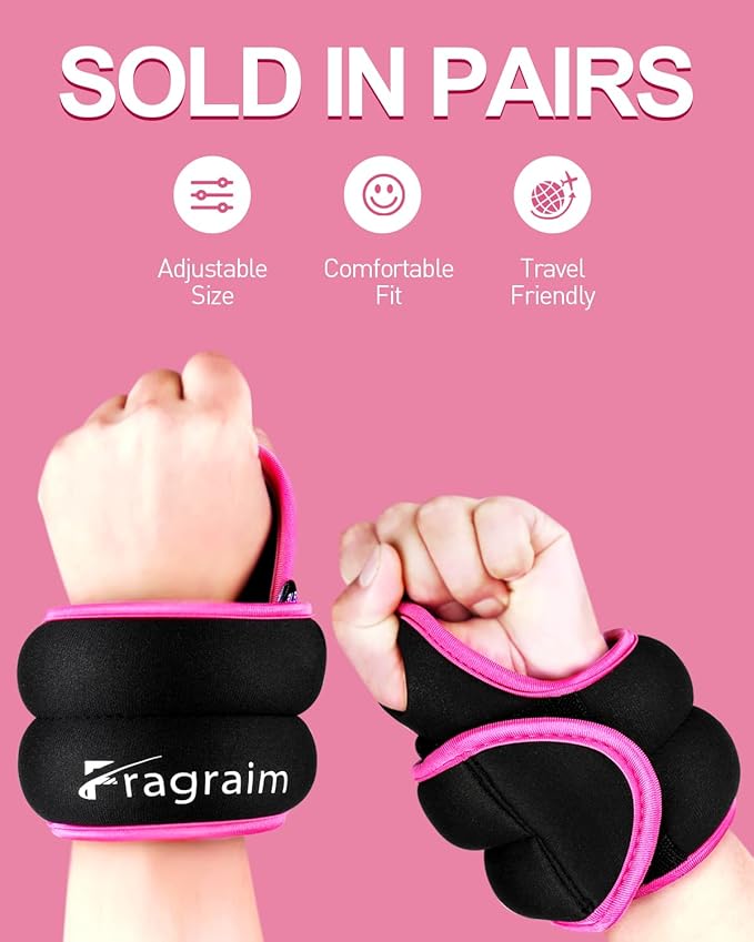 Fragraim Wrist Weights Sets for Women & Men 0.5lb, 1lbs 1lbs or 1.5lbs each),