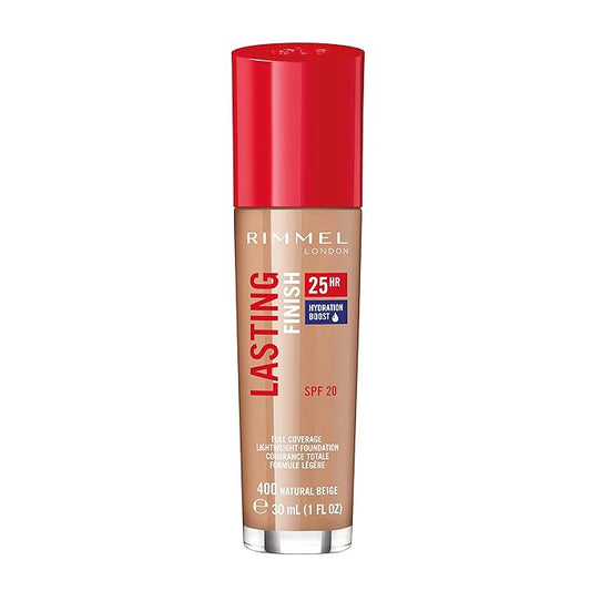 Rimmel London Lasting Finish 25HR - 400 Natural Coverage, Waterproof, 1oz