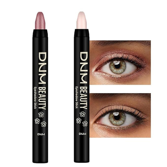 Kaely 2Pcs Cream Eyeshadow Sticks Set for Eyes Waterproof,Rose Shimmer & Desert Matte Eye shadow Stick Pencil Pen Bulk sombras en crema para ojos 27+28