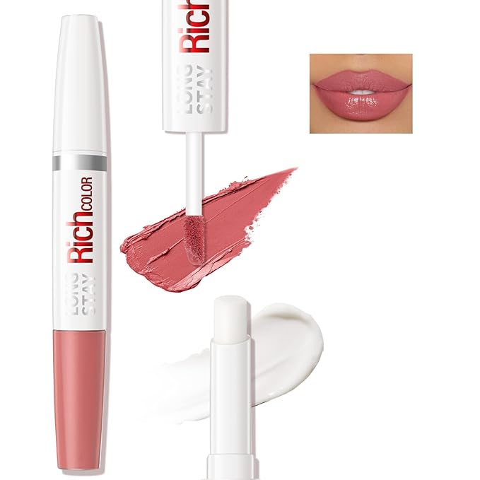 Double Head Lipstick & Moisturizing Lip Balm, 2-in-1 Moisturizing