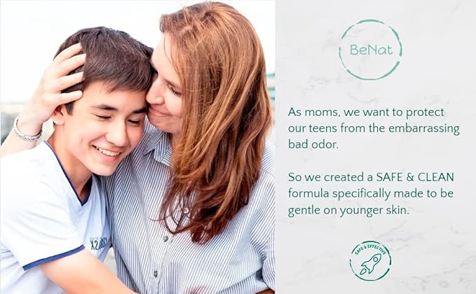 2-Pack All Natural Deodorant For Teen Boys 100% Natural Aluminum-Free Carcinogen Free Kids Deodorant For Boys Clinically Proven To Be Safe For Children and Teenagers