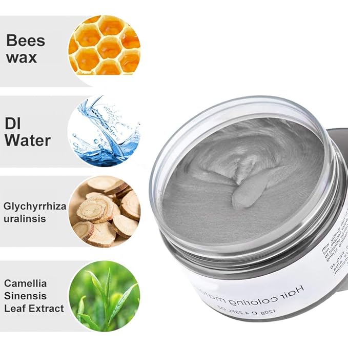 Silver Gray Temporary Hair Color,Natural